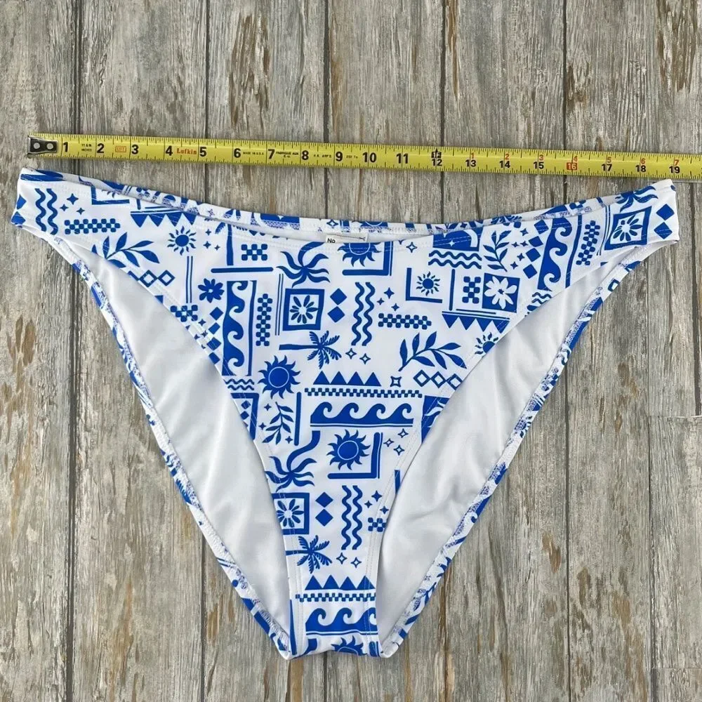High Leg Mid Rise Cheeky Bikini Bottom Swim Size XXL